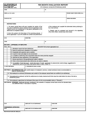 Fillable Online Uscg Hq Pdf Ten Month Evaluation Report Fax Email