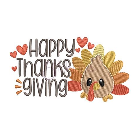 Happy Thanksgiving Turkey Embroidery Design - Stitchtopia