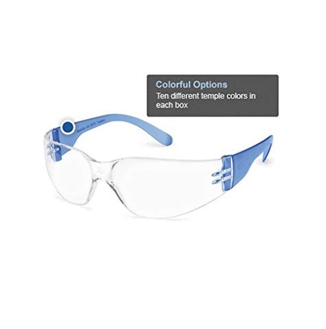 Gateway Safety 4699 Starlite Gumballs Safety Glasses Clear Lens 10 Colors Included Pack Of 10