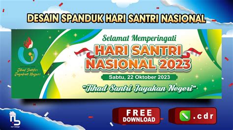 Free Download Desain Spanduk Hari Santri Nasional 2023 File Cdr Youtube