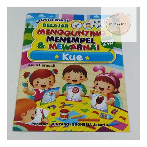 Jual Buku Edukasi Anak Menggunting Menempel Dan Mewarnai Kue Shopee