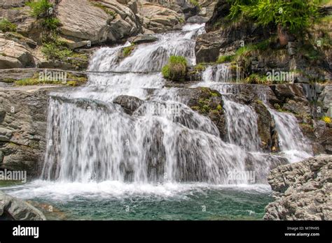 Lillaz Waterfalls Near Cogne Gran Paradiso National Park Aosta Valley