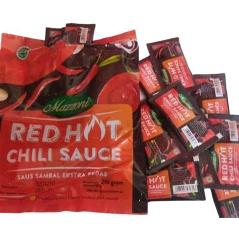 Jual MAZZONI RED HOT SAUCE SAUS SAMBAL EXTRA PEDAS 24 SACHET Shopee Indonesia