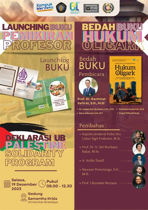 Launching Buku Pemikiran Profesor UB Dan Bedah Buku Hukum Oligark