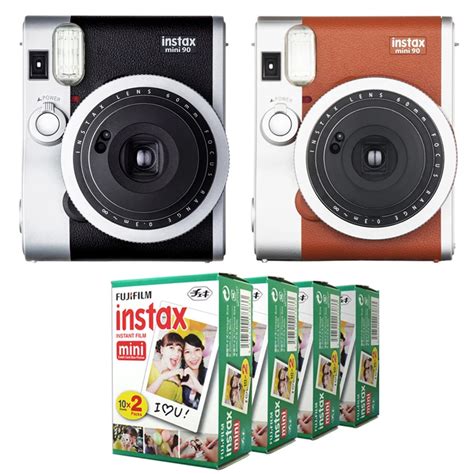 Fujifilm Instax Mini 90 Neo Classic Black Brown Instant Film Camera Fuji Instax Mini Instant