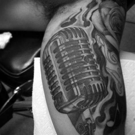 90 Microphone Tattoo Designs For Men Manly Vocal Ink