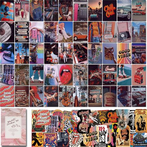 80pcs Retro Wall Collage Kit Aesthetic Picturesvintage Posters Bedroom Aesthetic