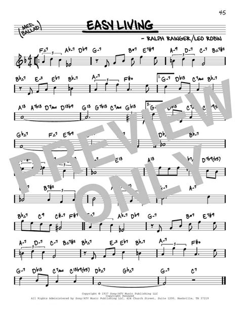 Ralph Rainger Easy Living Arr David Hazeltine Sheet Music Notes