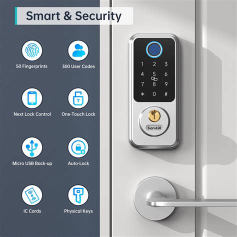 Smart Lock Keyless Entry Door Lock Hornbill Smart Deadbolt Door Locks For Front Door