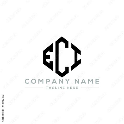 ECI letter logo design with polygon shape. ECI polygon logo monogram. ECI cube logo design. ECI ...