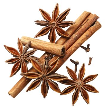 Star Anise And Cinnamon Star Anise Cinnamon Spices Png Transparent