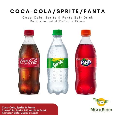 Jual Minuman Botol Bersoda Coca Cola Sprite Fanta 12x250ml Per Karton