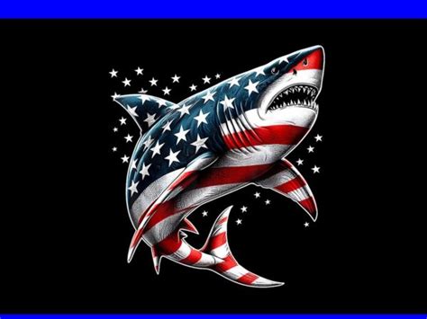 Shark American Flag Usa Th Of July Png Shark Th Of July Png Shark