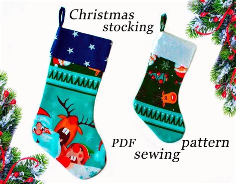 Christmas Stocking Sewing Pattern Pdfsewing Tutorialxmas Stocking Decoration Sewing Pdf