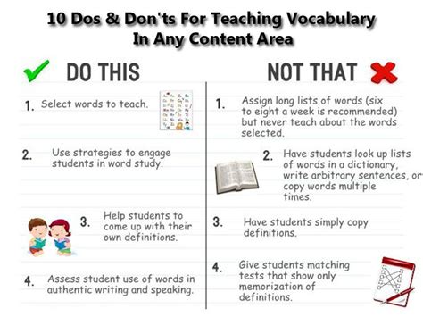 10 Dos And Donts For Teaching Vocabulary In Any Content Area