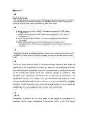 F Research And Quantitive Methods Docx Question Aim Of The