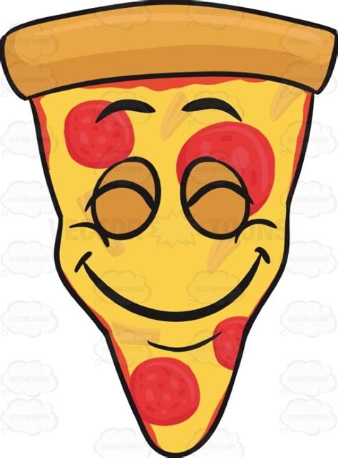 Slice Of Pepperoni Pizza Delighted With Satisfaction Emoji Pizza Art