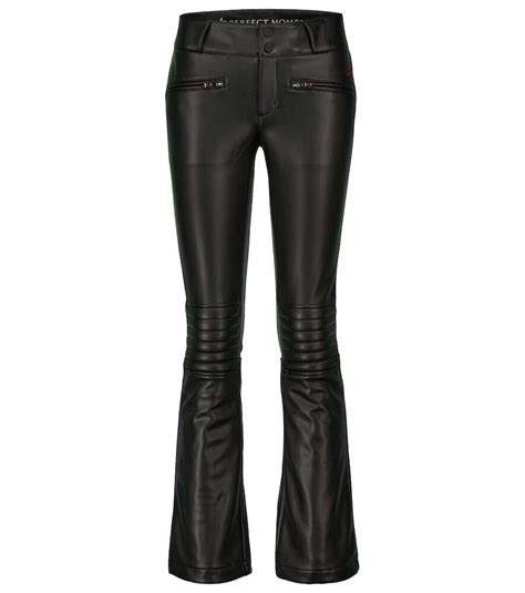 Perfect Moment Aurora Faux Leather Flared Ski Pants Black Editorialist