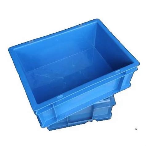 Rectangular Blue Pp Industrial Plastic Storage Crate Size X X