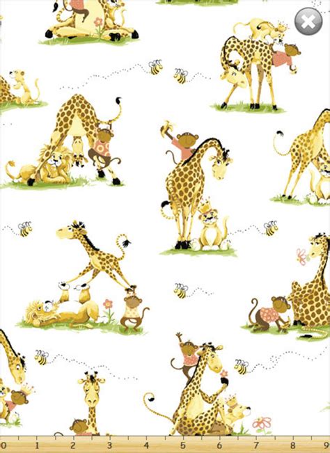 Zoe The Giraffe Fabric By Half Yard Susybee Cotton Giraffe Etsy