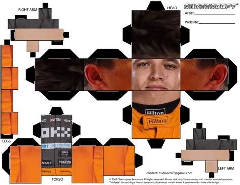 Lando Norris F Cubee Paper Doll Template F Poster Norris