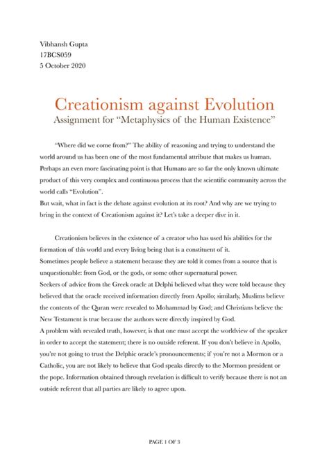 Creationism Vs Evolution Pdf