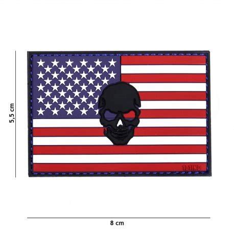 3D PVC Skull USA Patch 101 Inc Trendy Airsoft Accessory Phenix