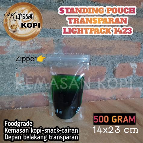 Jual LIGHTPACK 1423 STANDING POUCH BENING TRANSPARAN KEMASAN PLASTIK