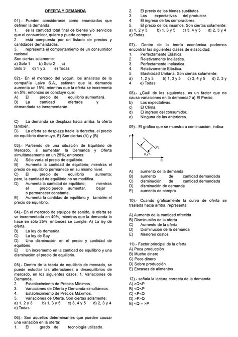 Oferta Y Demanda UN DOCUMENTO QUE TE PUEDE AYUDAR EN PREPARACION PARA