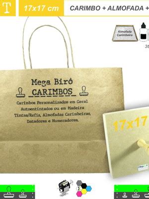 Kit Carimbo Para Sacola Kraft Almofada Compre Produtos Personalizados