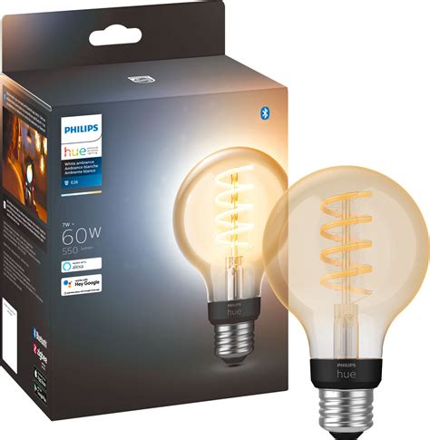 Best Buy Philips Hue Filament G Bluetooth Smart Led Bulb White