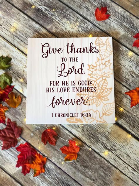 Give Thanks To The Lord For He Is Good Wood Sign Chronicles Etsy