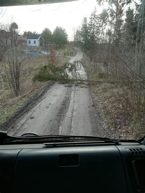 Usuwanie skutków silnego wiatru na terenie powiatu kościerskiego luty