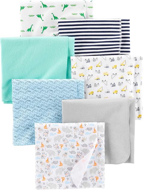 Amazon Flannel Receiving Baby Blankets Two By Two Pack Cloud