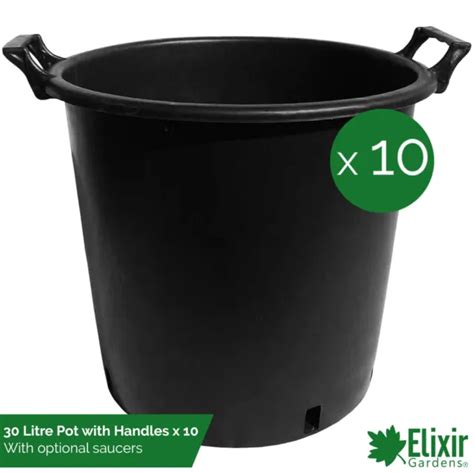 X Heavy Duty Litre Plastic Plant Pots Tubs With Saucer Option