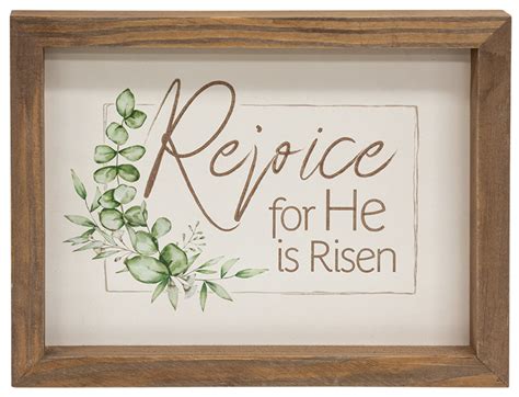 Rejoice, for He Is Risen Framed Sign