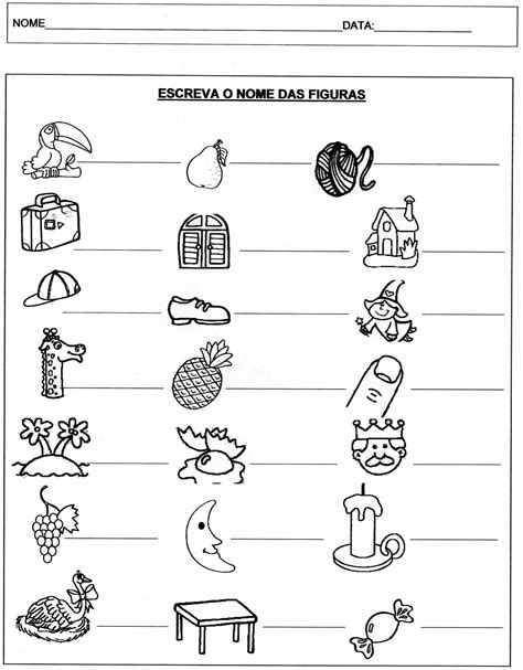 Auto Ditado Atividades Escreva Os Nomes Das Figuras Desenhos The Best