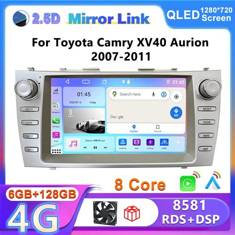 Carplay Auto For Toyota Camry XV40 Aurion 2007 2011 2 Din 9 Android 13