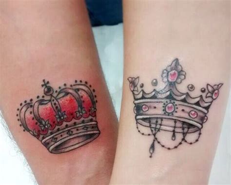 His And Hers Crown Tattoos King And Queen Bestfriend Tattoos Couple