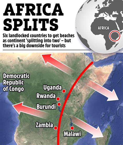 Six landlocked countries to get beaches as continent 'splitting into ...