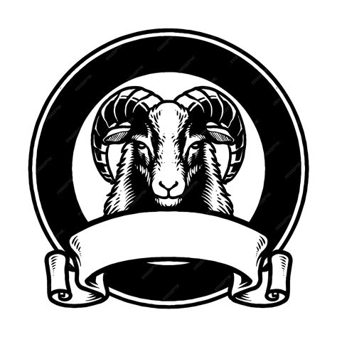 Premium Vector | Goat Black and White Logo Design Vector