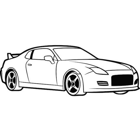 Nissan Gtr Vector Illustration Line Art Premium AI Generated Vector