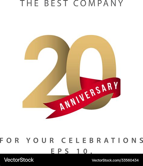 20 year anniversary celebration template design Vector Image