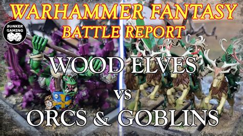 WARHAMMER FANTASY 8th Ed BATTLE REPORT Wood Elves Vs Orcs Goblins