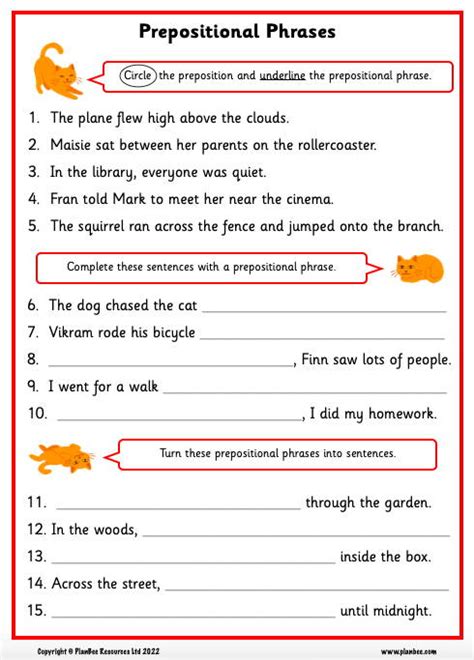 Prepositional Phrases Worksheets 15 Worksheets Library