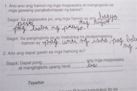 1 Ano Ano Ang Hamon Ng Mga Magsasaka At Mangingisda Samga Gawaing