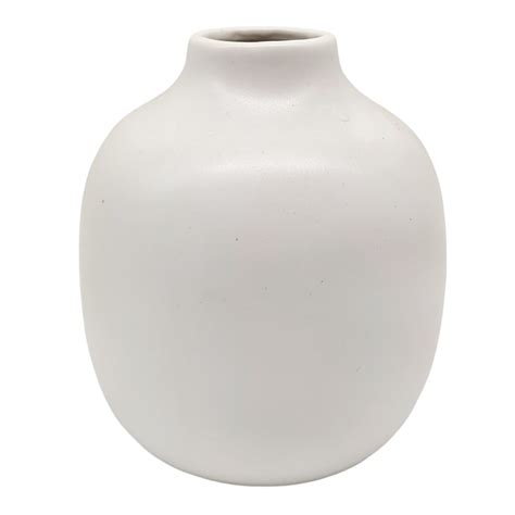 White Ceramic Vase, 4.5"