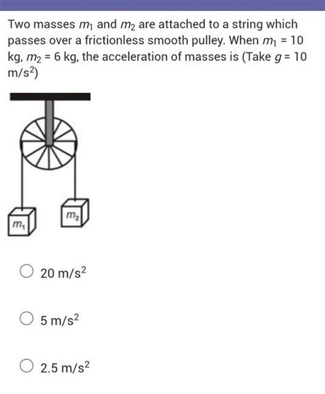 Two Masses M1 And M2 Are Attached To A String Which Passes Over A Frict