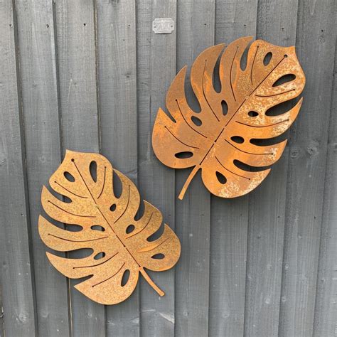 Monstera Leaves Monstera Leaf Rustic Metal Wall Art Art