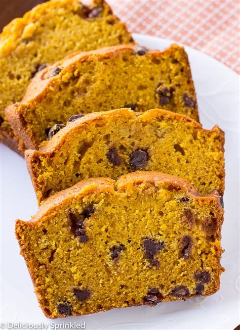 Pumpkin Chocolate Chip Bread Deliciously Sprinkled